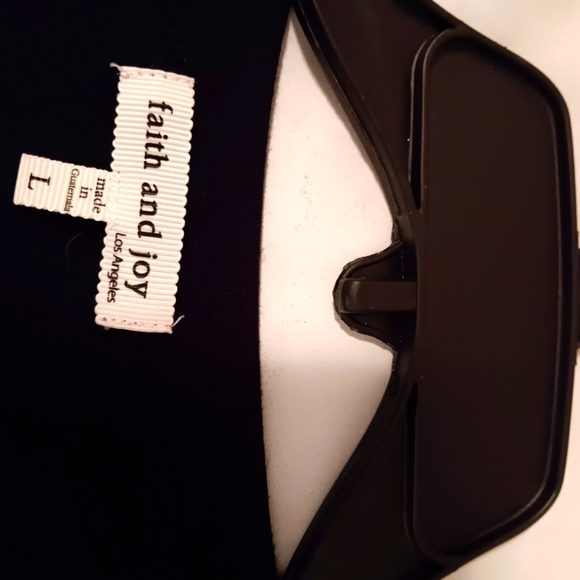 Faith and Joy Black/Tan stripe sweater - Picture 3 of 5